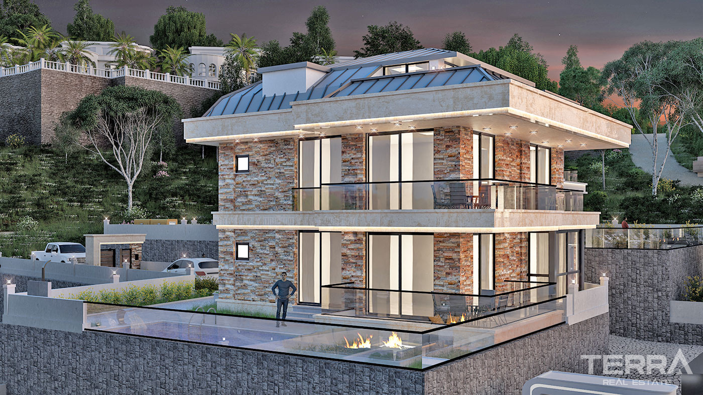 High Quality Villas with Private Pool and Elevator in Yeşilöz, Alanya - 63850