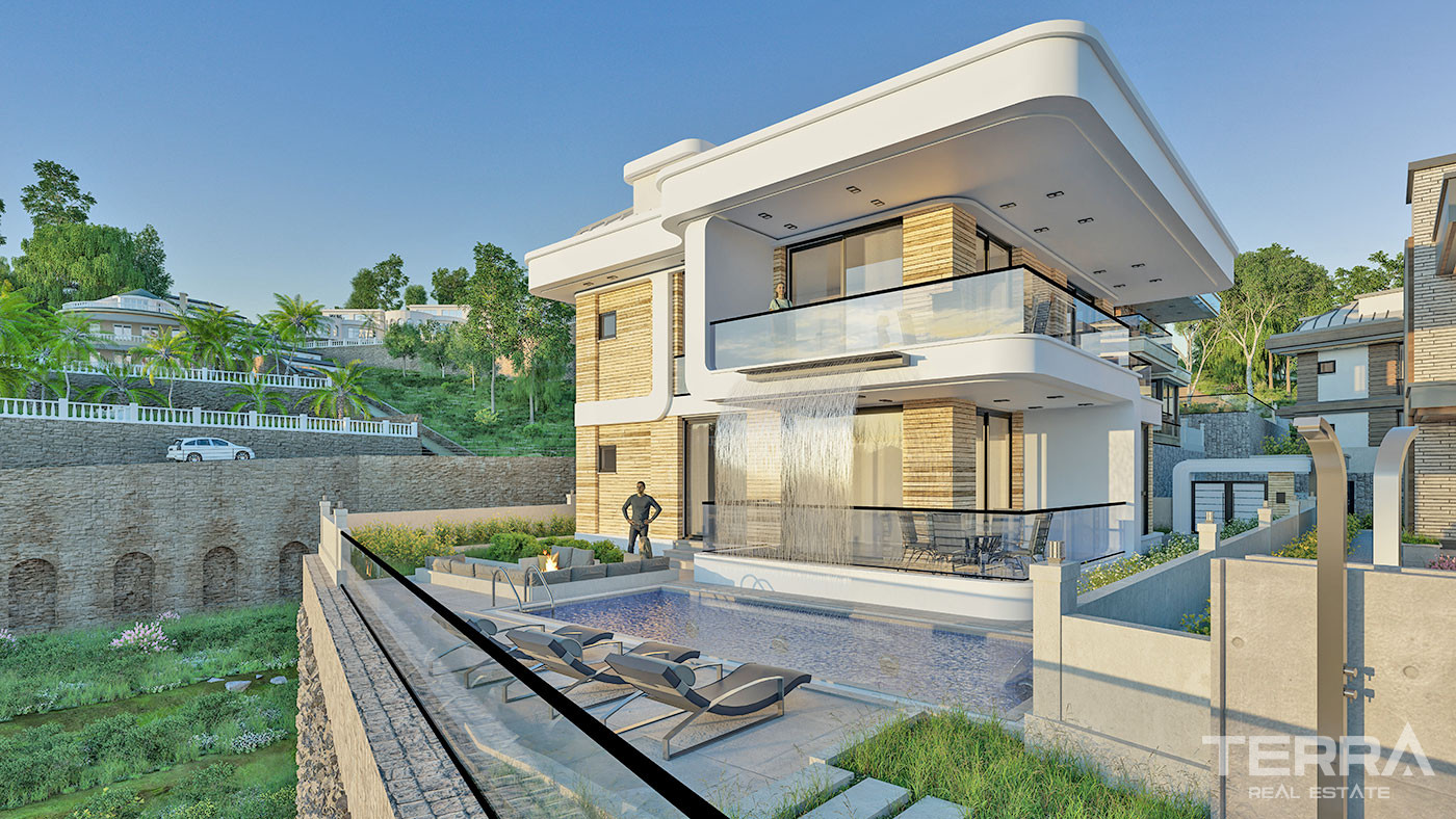High Quality Villas with Private Pool and Elevator in Yeşilöz, Alanya - 63851
