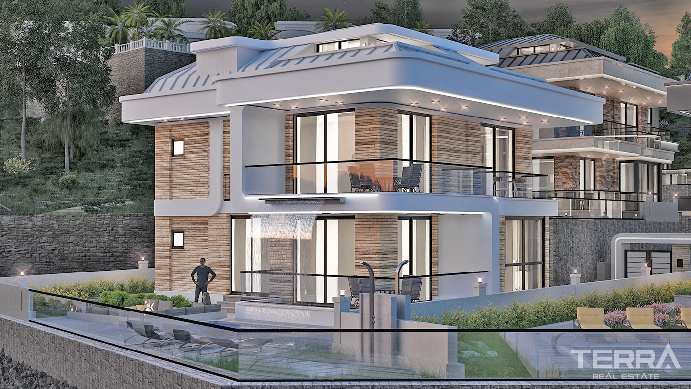 High Quality Villas with Private Pool and Elevator in Yeşilöz, Alanya - 63852