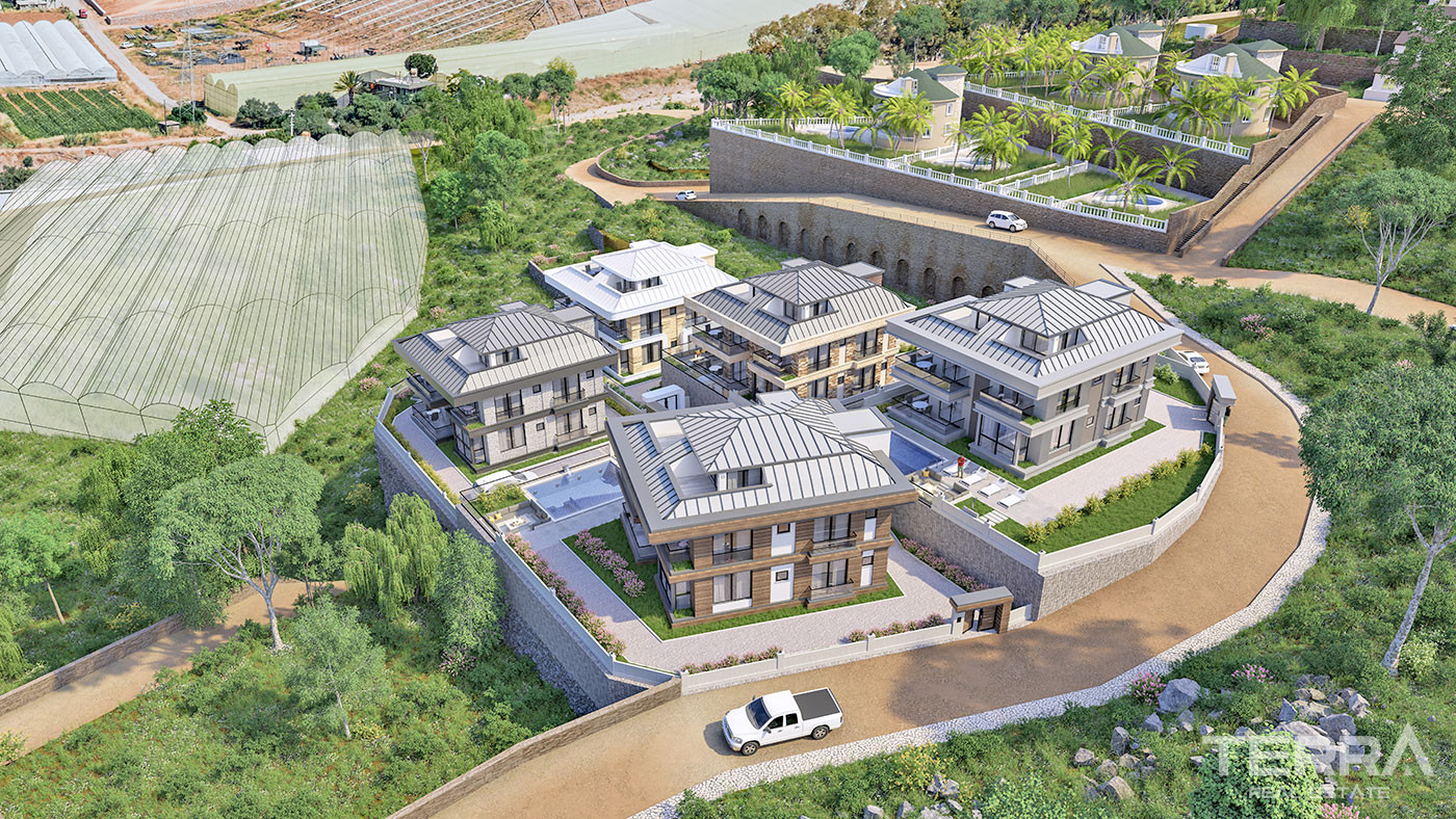 High Quality Villas with Private Pool and Elevator in Yeşilöz, Alanya - 63856