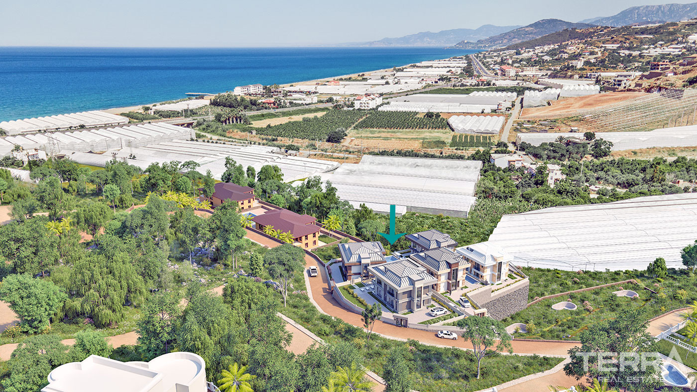 High Quality Villas with Private Pool and Elevator in Yeşilöz, Alanya - 63857