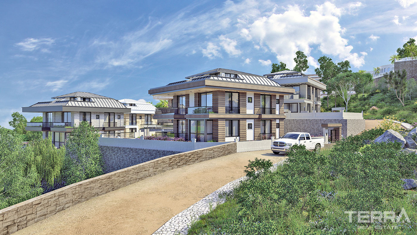 High Quality Villas with Private Pool and Elevator in Yeşilöz, Alanya - 63859