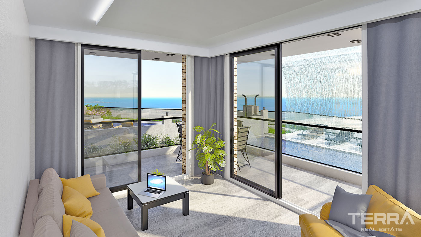 High Quality Villas with Private Pool and Elevator in Yeşilöz, Alanya - 63867