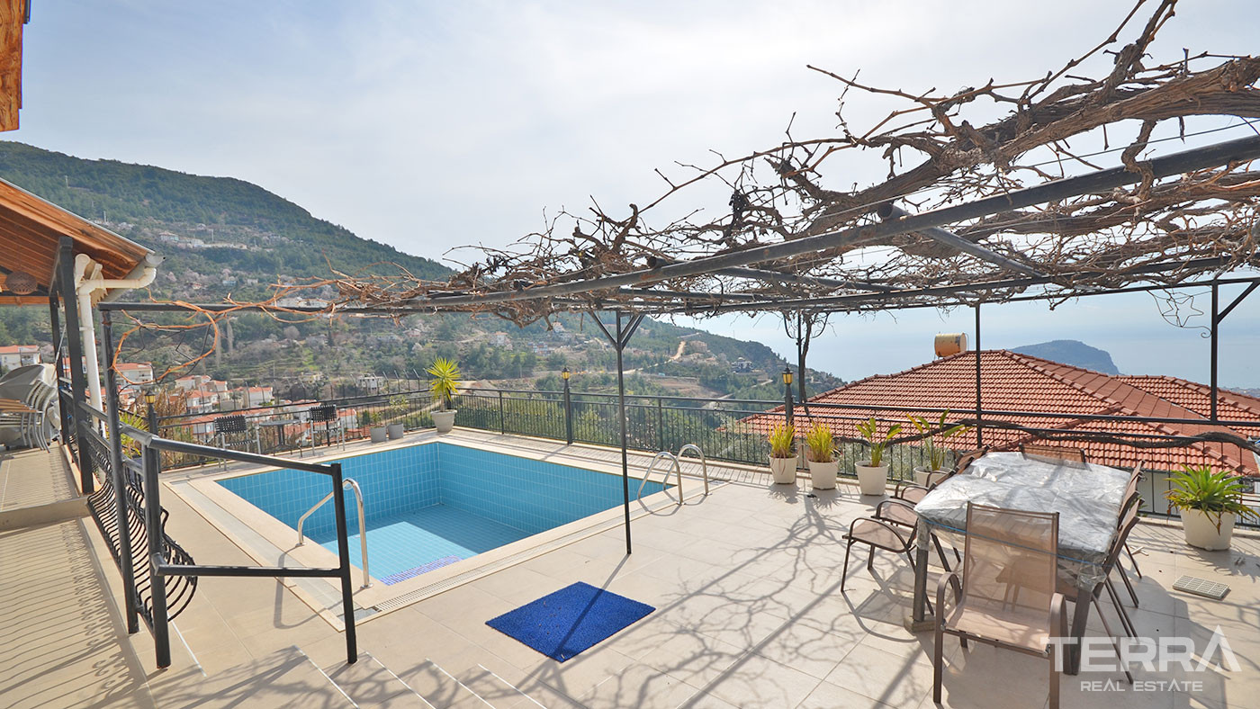 Willa 4+1z rynku wtórnego z widokiem na morze w Alanyi, Tepe - 63978