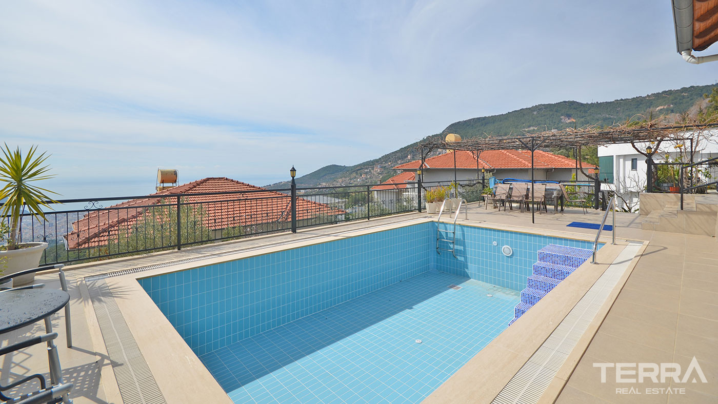 Willa 4+1z rynku wtórnego z widokiem na morze w Alanyi, Tepe - 63979