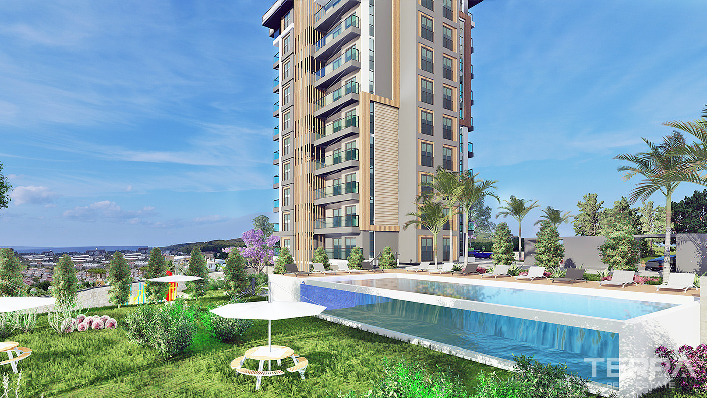 Niesamowite apartamenty z widokiem na morze w Avsallar w Alanyi - 64136