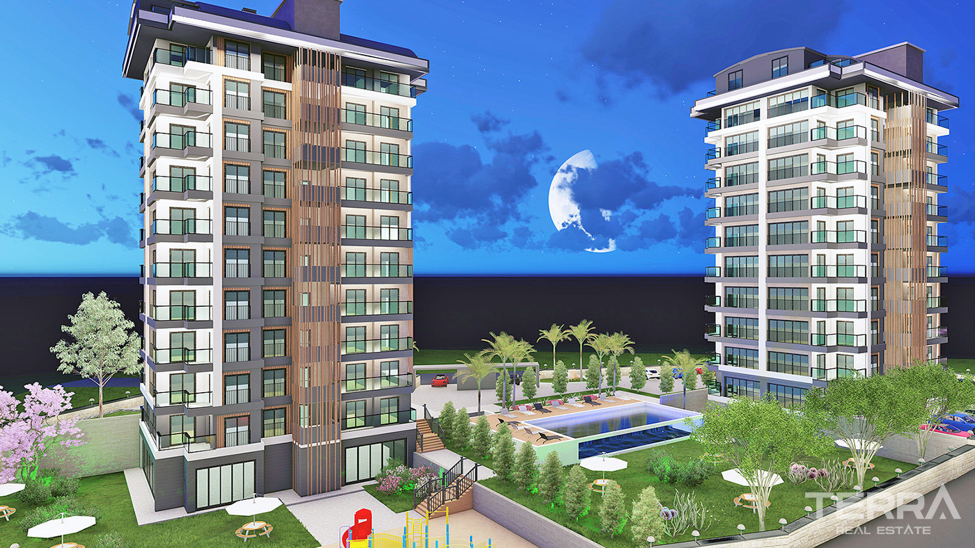 Niesamowite apartamenty z widokiem na morze w Avsallar w Alanyi - 64145