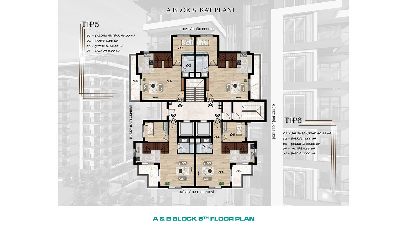 Niesamowite apartamenty z widokiem na morze w Avsallar w Alanyi - 64176