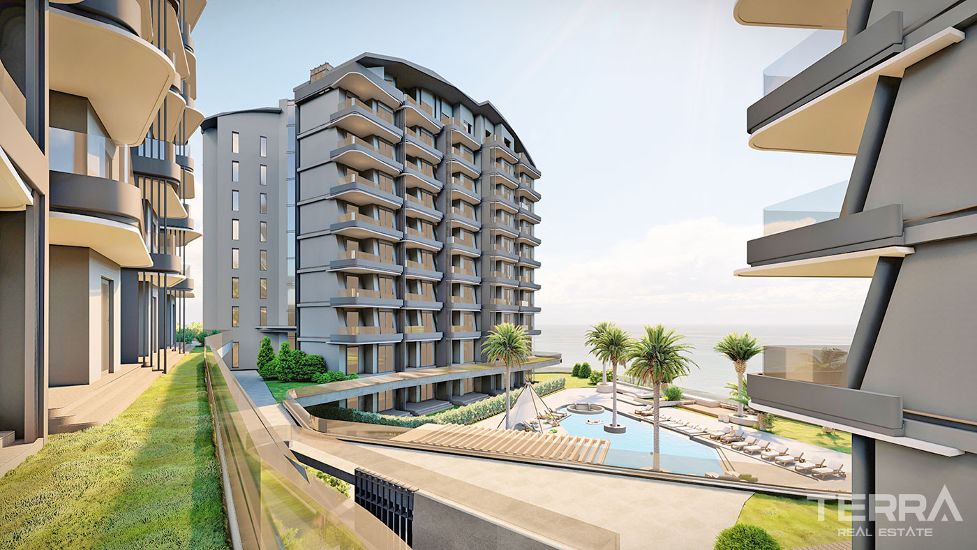 Apartamenty z widokiem na morze w Okurcalar w pobliżu Avsallar - 64862