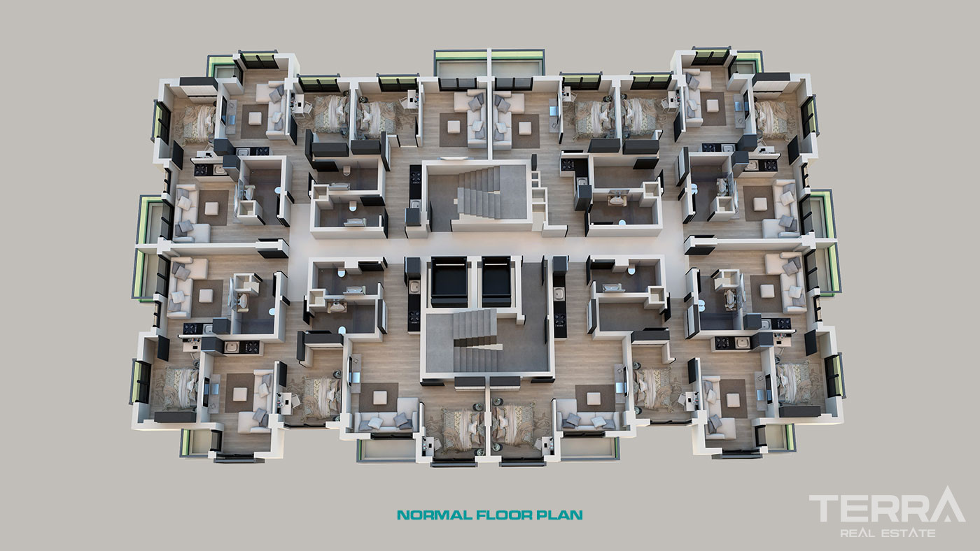 Key Ready Apartments in Antalya Konyaaltı Suitable for Investment - 65082