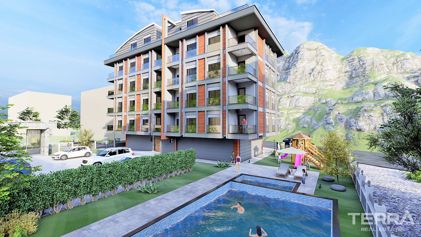 Luxury Apartments in Antalya Konyaaltı with Mountain View