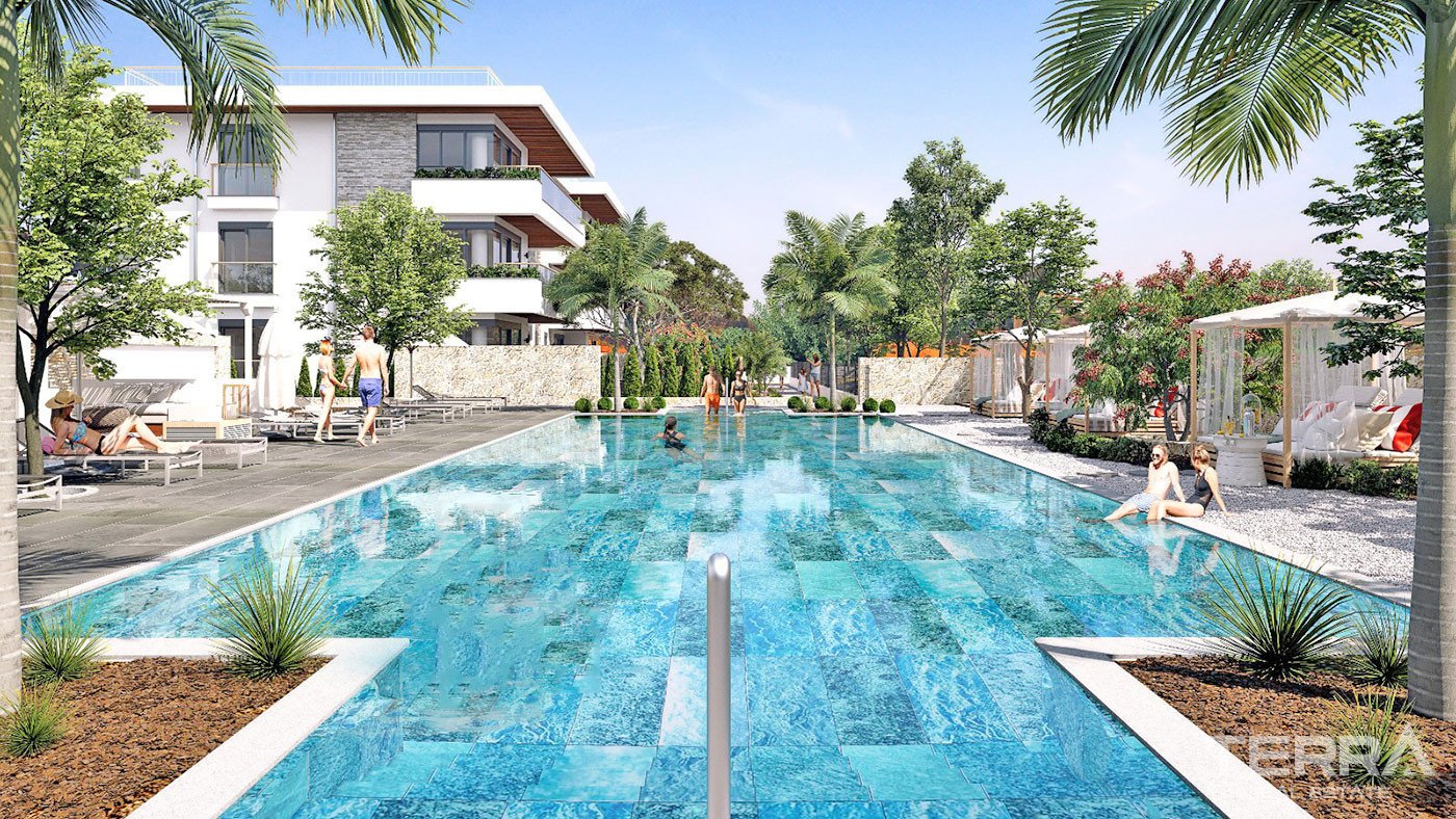 Modernly Designed Apartments in Side with Large Outdoor Pool