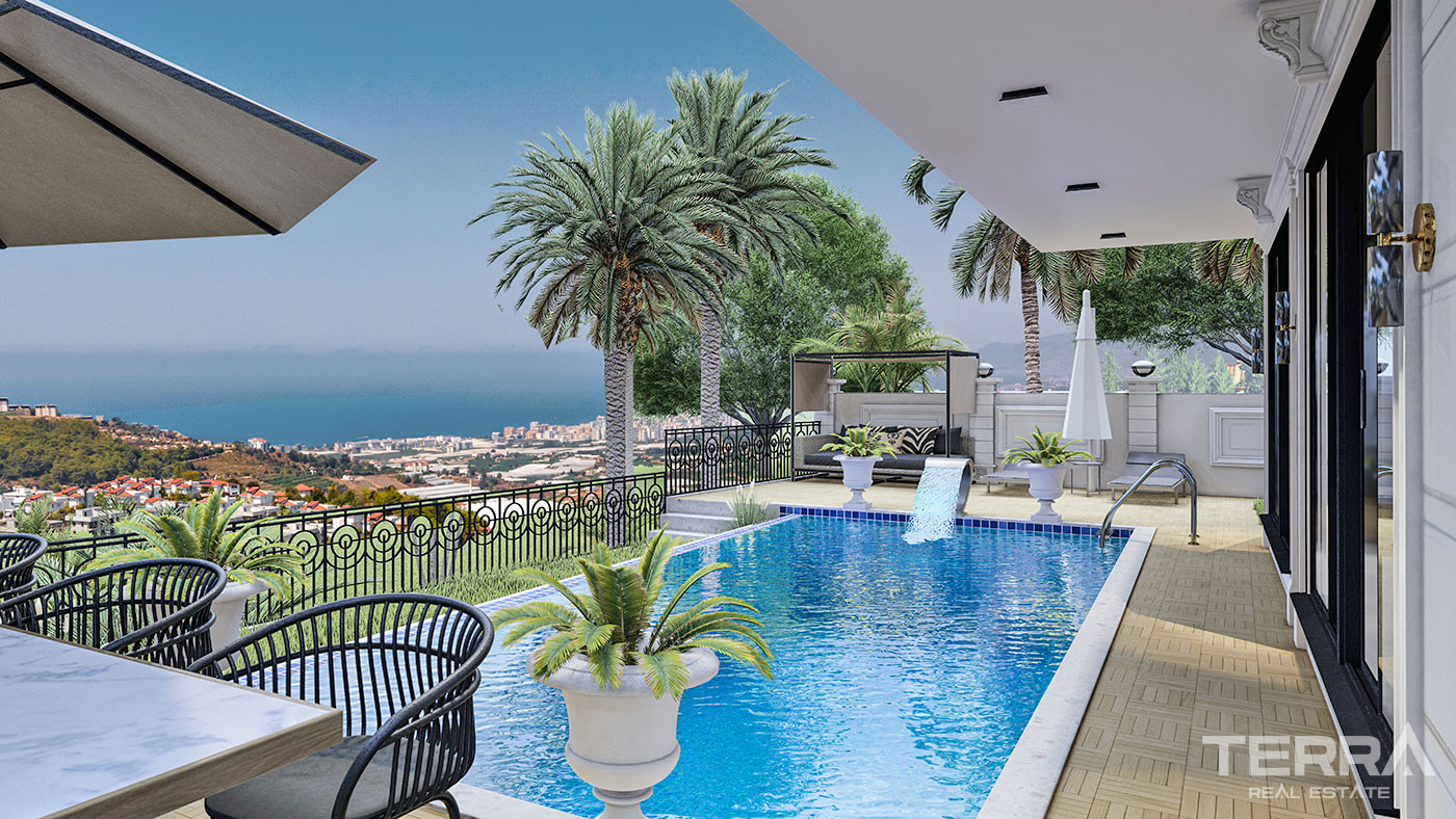 Luxurious Villa in Kargıcak, Alanya with Sea and Castle View