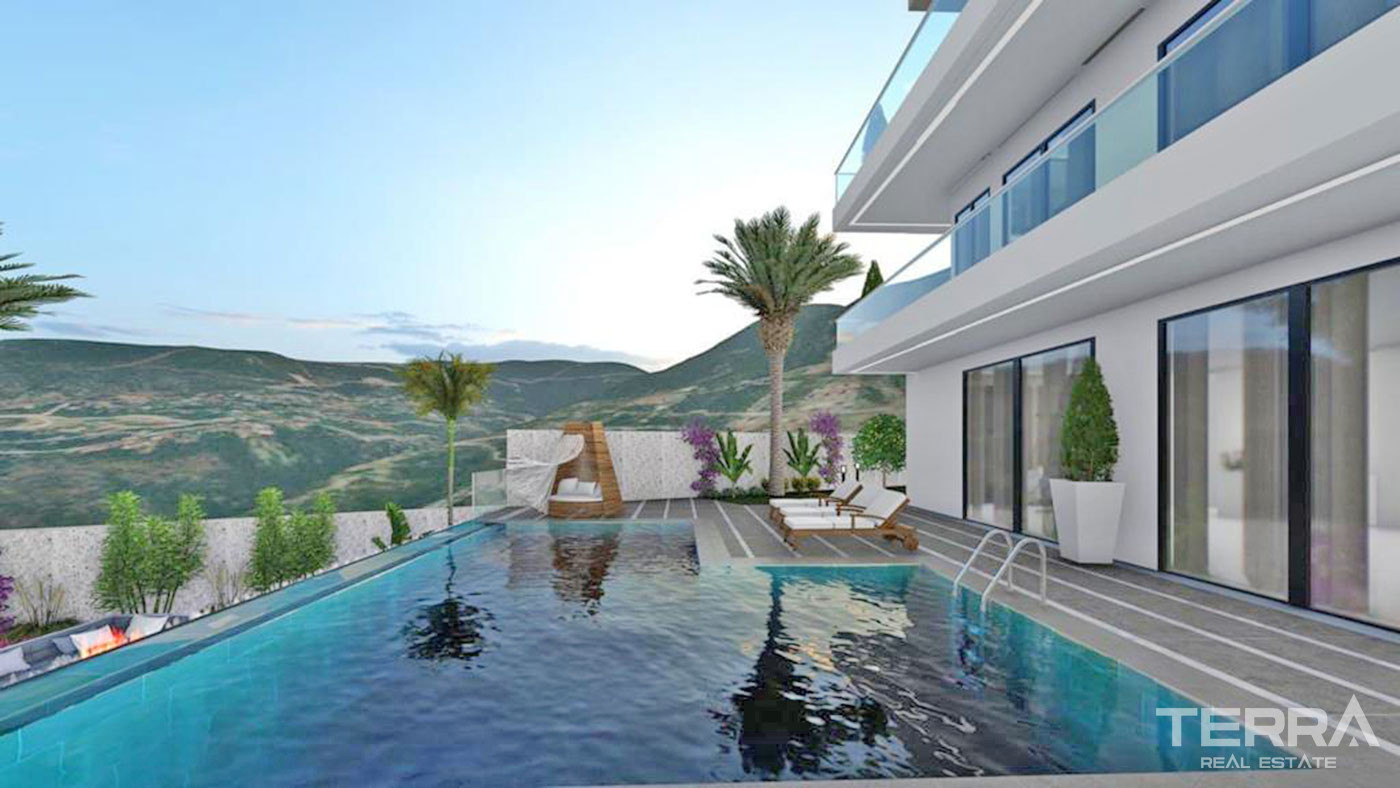 Panoramic Sea View Villa in Bektaş, Alanya with Private Infinity Pool
