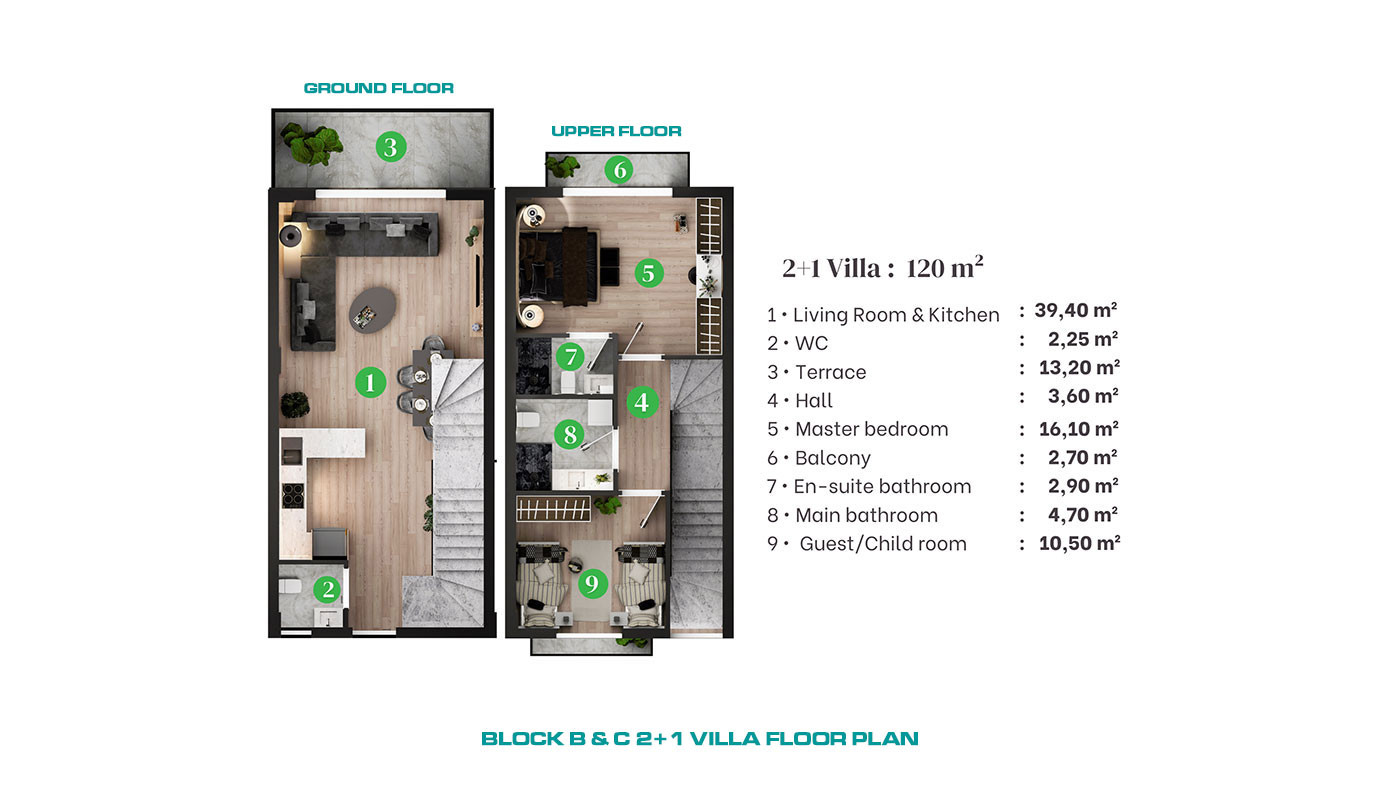2+1 Townhouses with Private Access to the Pool in Antalya, Altıntaş - 66427