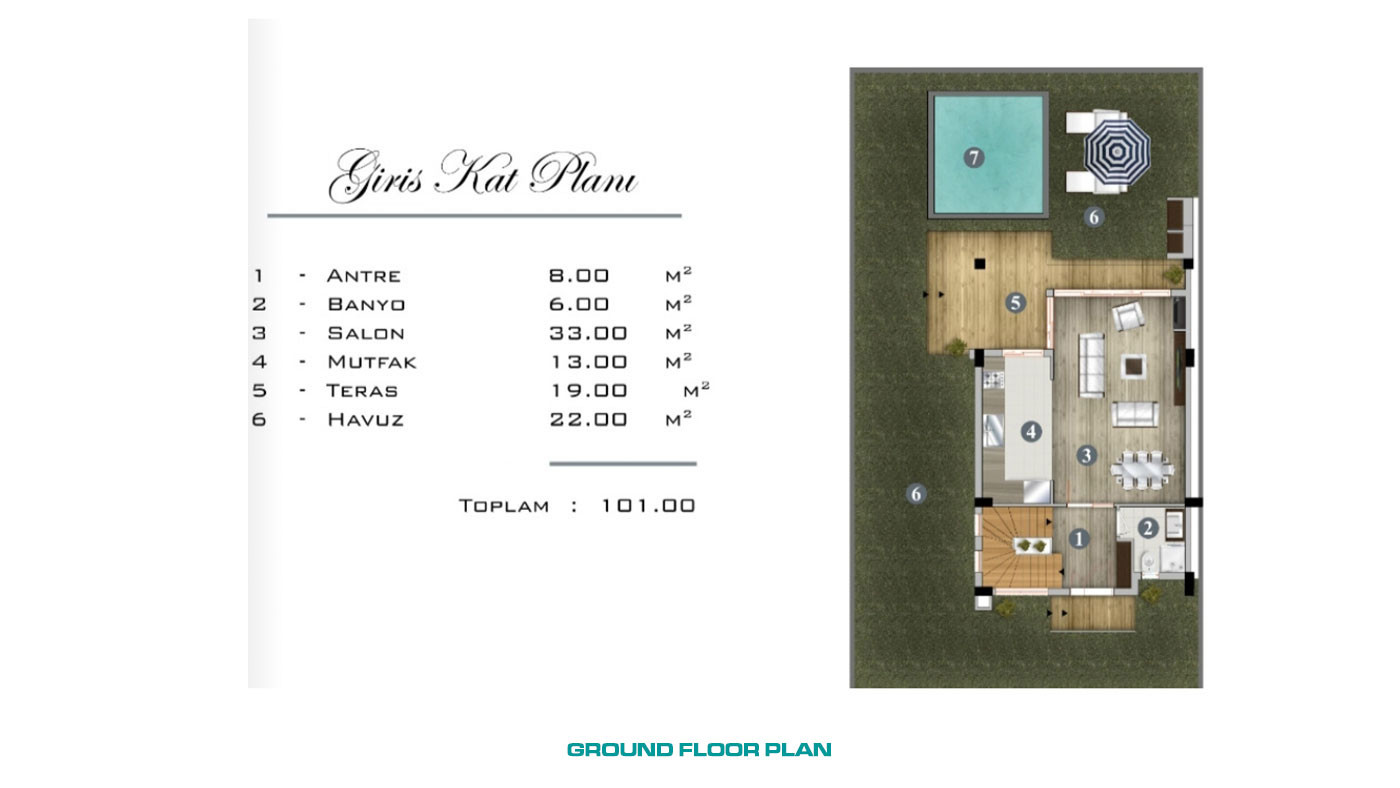 5+1 Townhouses with Swimming Pool and Garden in Antalya Döşemealtı - 66617