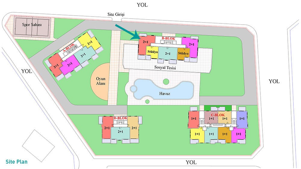 3 Zimmer-Eckwohnung zu verkaufen im Orion Park Avsallar, Alanya - 1766