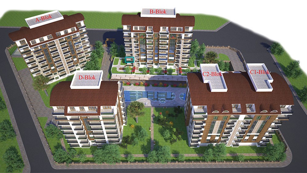 3 Zimmer-Eckwohnung zu verkaufen im Orion Park Avsallar, Alanya - 1770