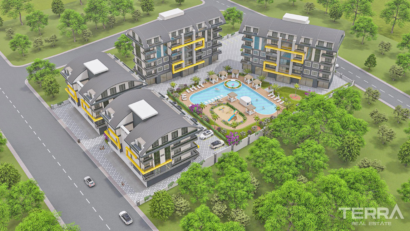 Modern Luxury Flats in Oba, Alanya with Joyful Social Facilities - 68145