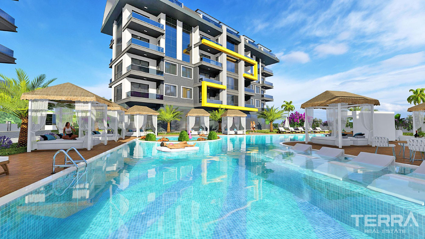 Modern Luxury Flats in Oba, Alanya with Joyful Social Facilities - 68150