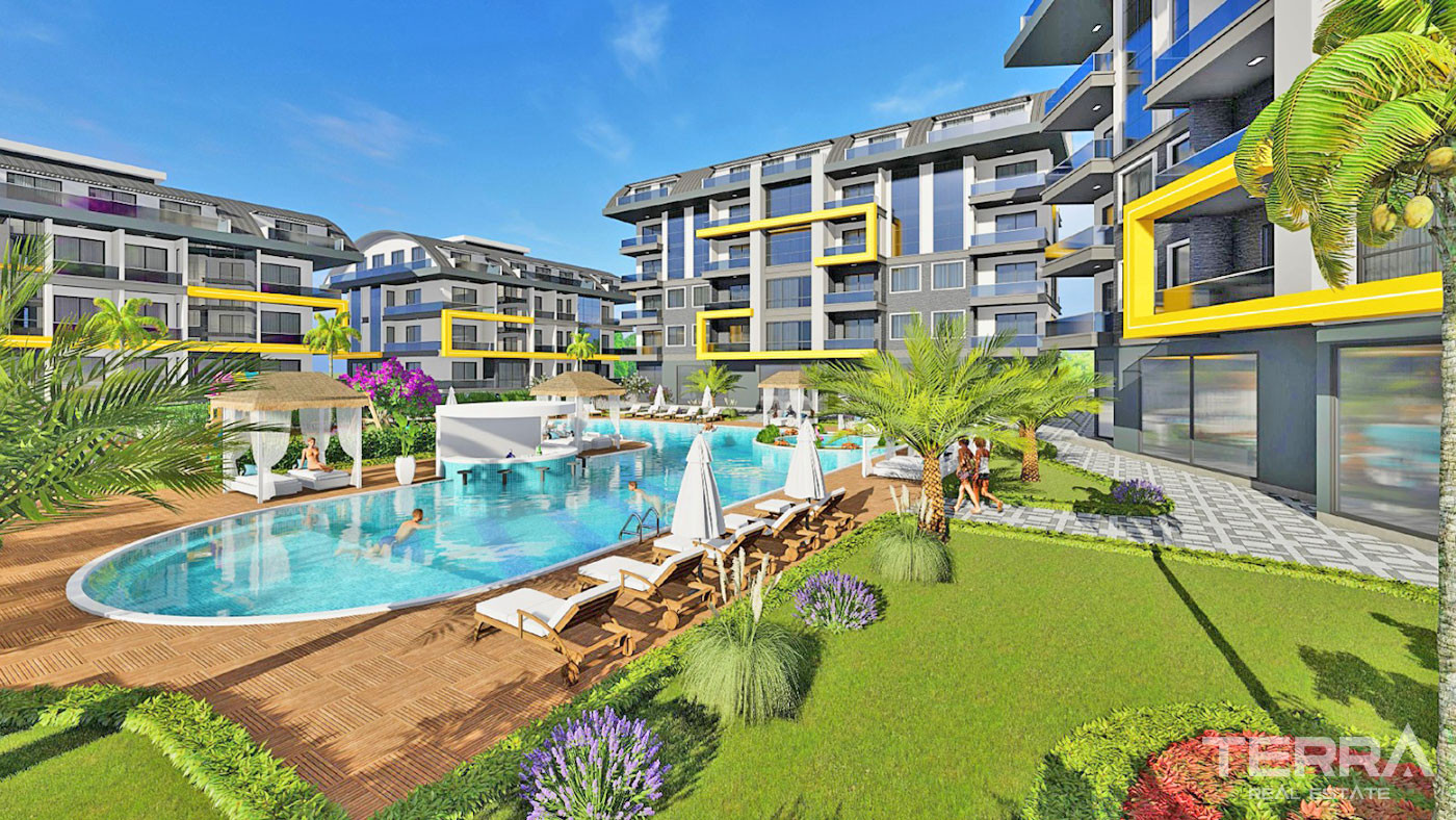 Modern Luxury Flats in Oba, Alanya with Joyful Social Facilities - 68156
