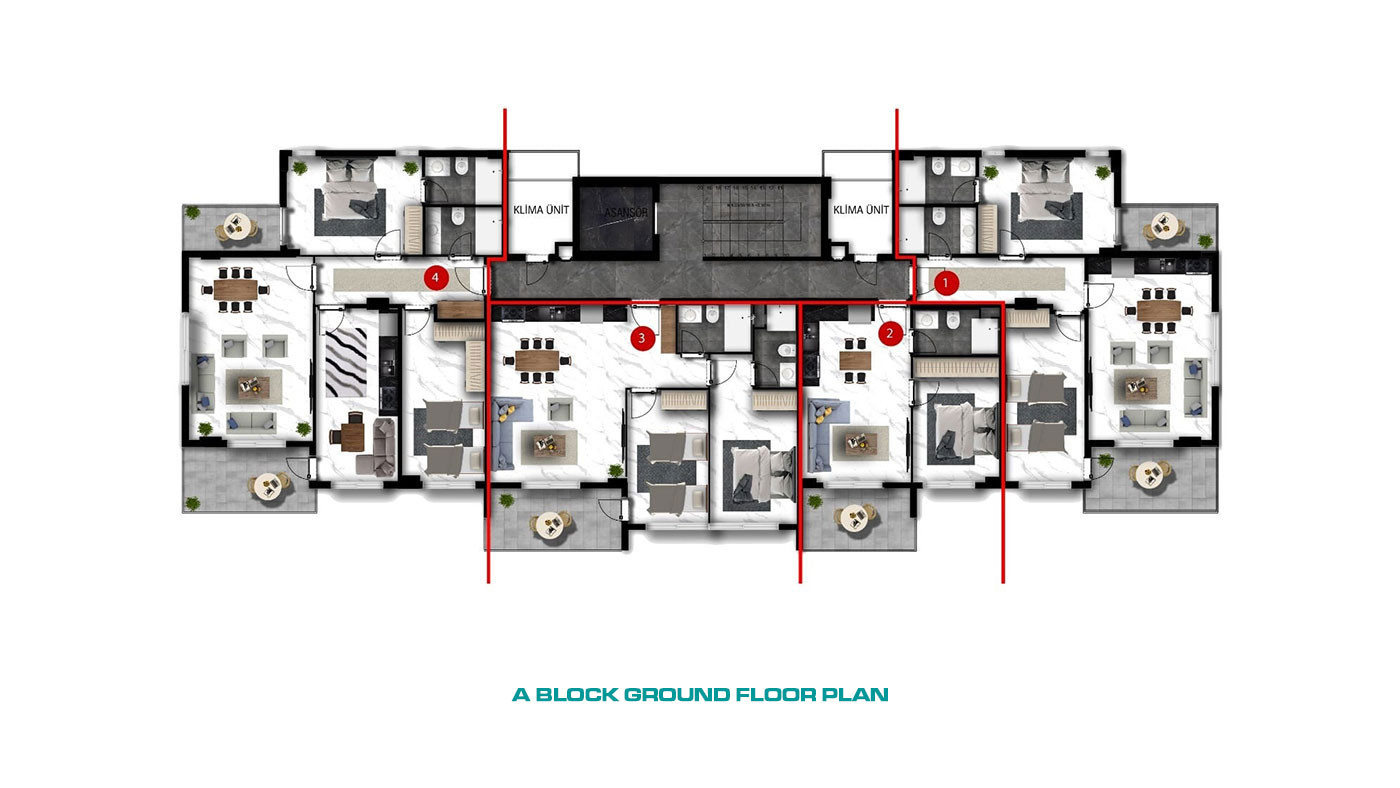 Modern Luxury Flats in Oba, Alanya with Joyful Social Facilities - 68163