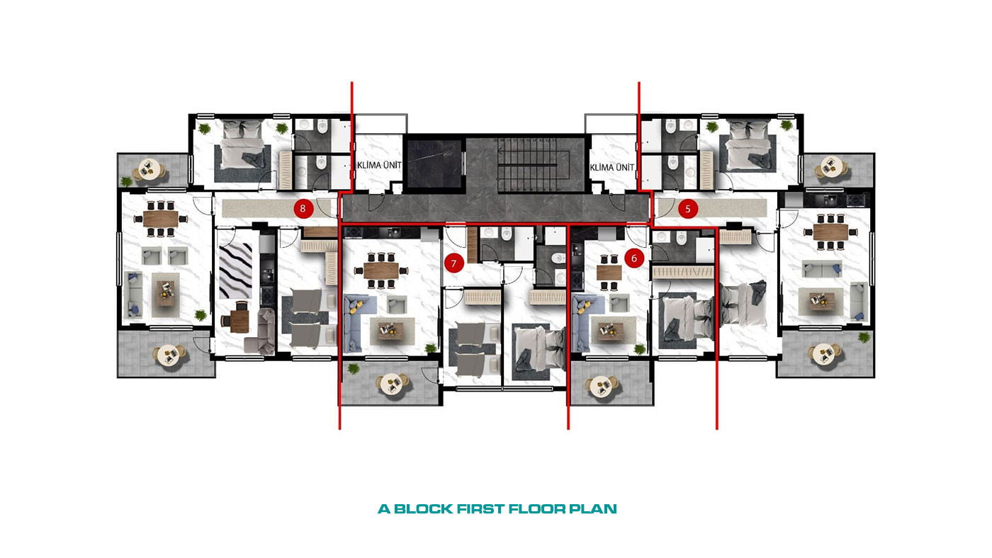 Modern Luxury Flats in Oba, Alanya with Joyful Social Facilities - 68164
