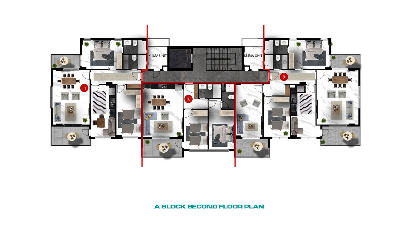 Modern Luxury Flats in Oba, Alanya with Joyful Social Facilities - 68165