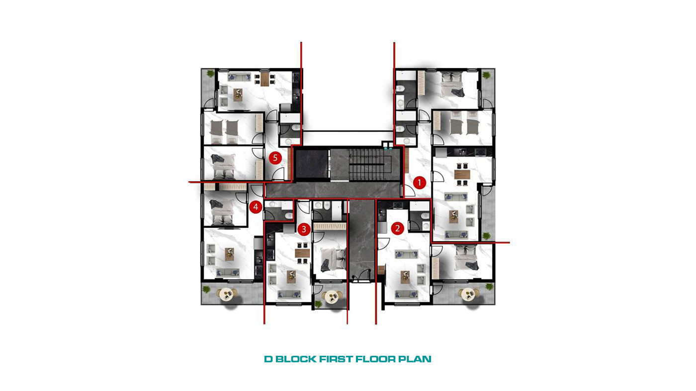 Modern Luxury Flats in Oba, Alanya with Joyful Social Facilities - 68169