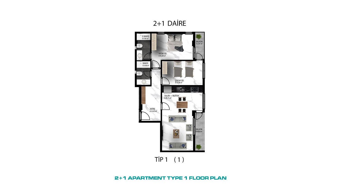 Modern Luxury Flats in Oba, Alanya with Joyful Social Facilities - 68178