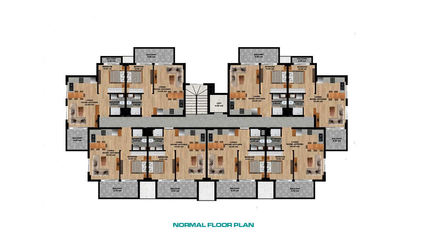 Well-Located Apartments in Alanya, Avsallar with Modern Design - 68419