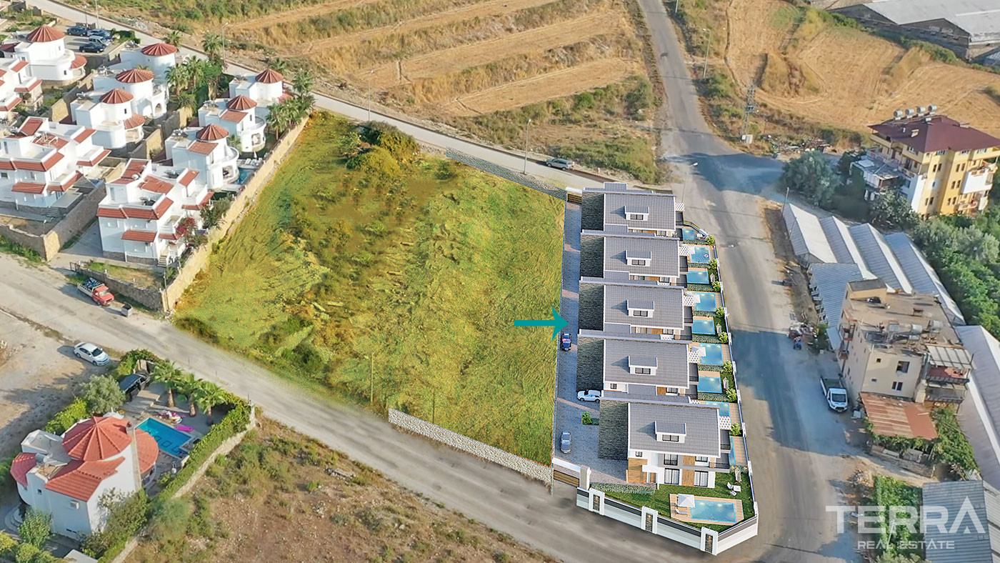 Semi-Detached Alanya Villas with Private Pool in Avsallar - 68547