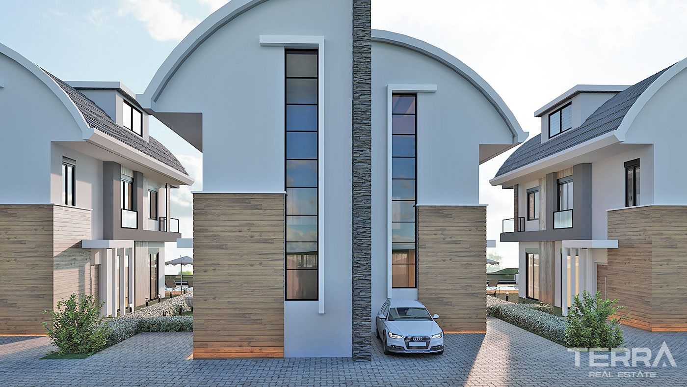 Semi-Detached Alanya Villas with Private Pool in Avsallar - 68559
