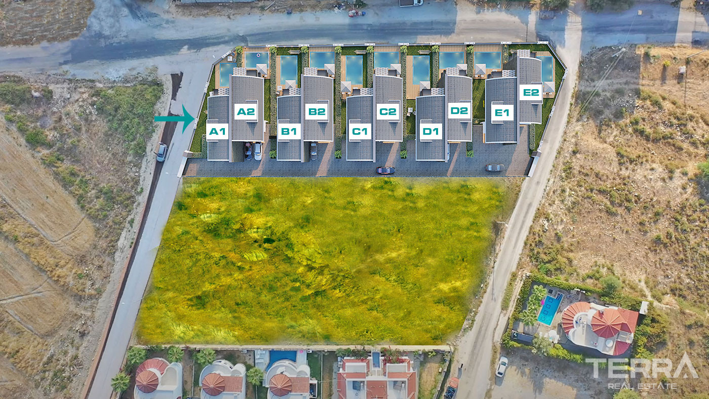 Semi-Detached Alanya Villas with Private Pool in Avsallar - 68562