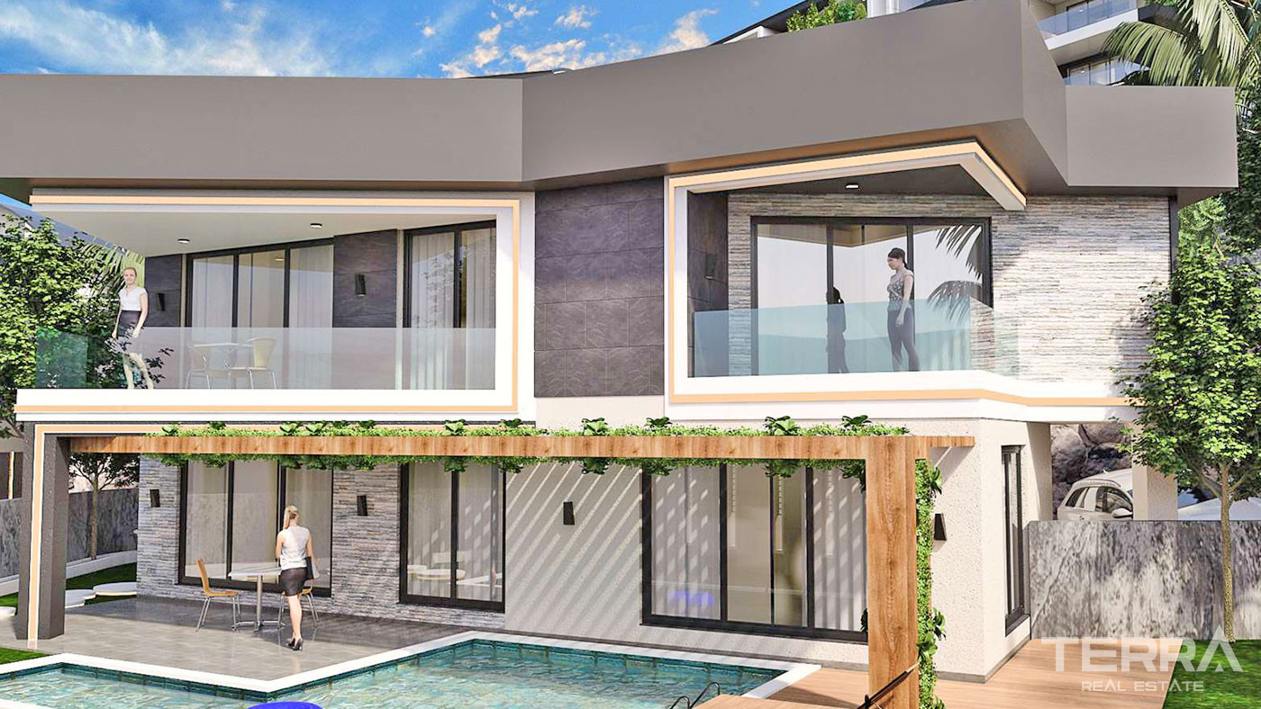Modernly Designed Alanya Villas Intertwined with Nature in Kargıcak - 69304