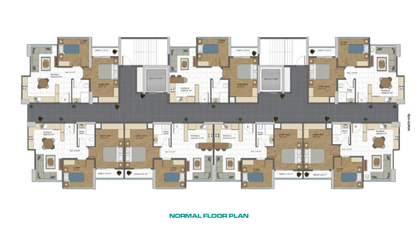 Citizenship Approved Apartments in Mersin, Mezitli with Sea View - 69323