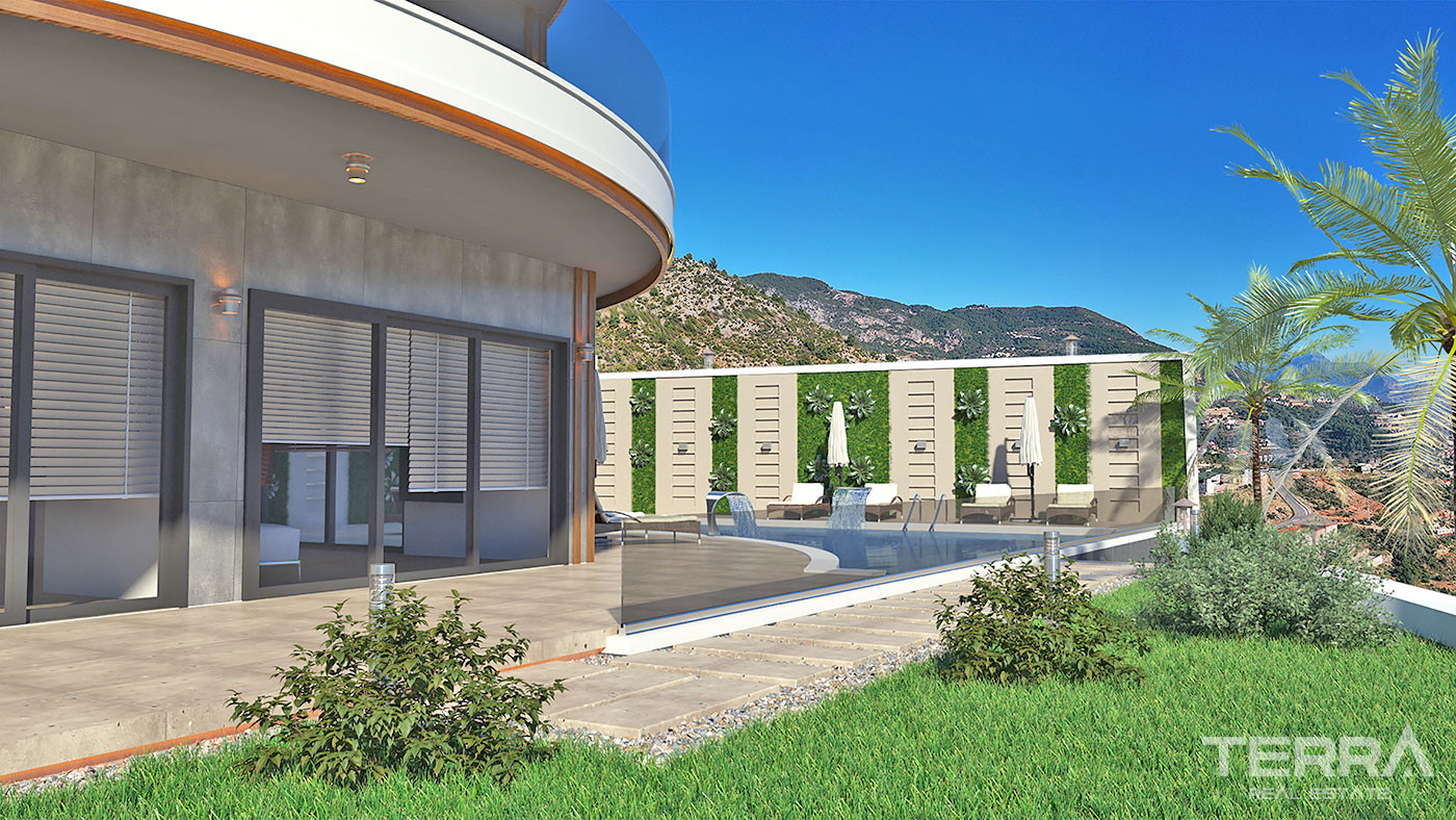 Spacious Sea View Villa with Private Swimming Pool in Alanya Tepe - 69792
