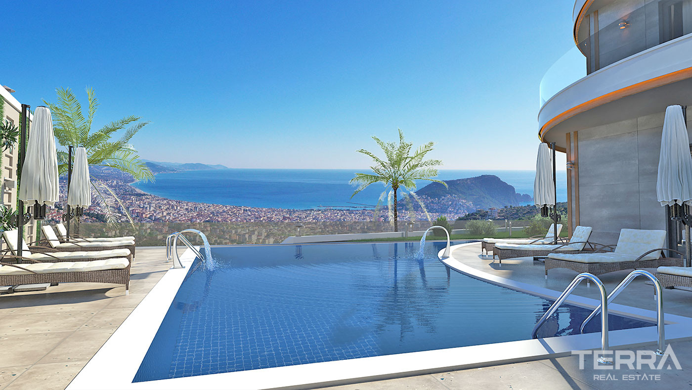 Spacious Sea View Villa with Private Swimming Pool in Alanya Tepe - 69793