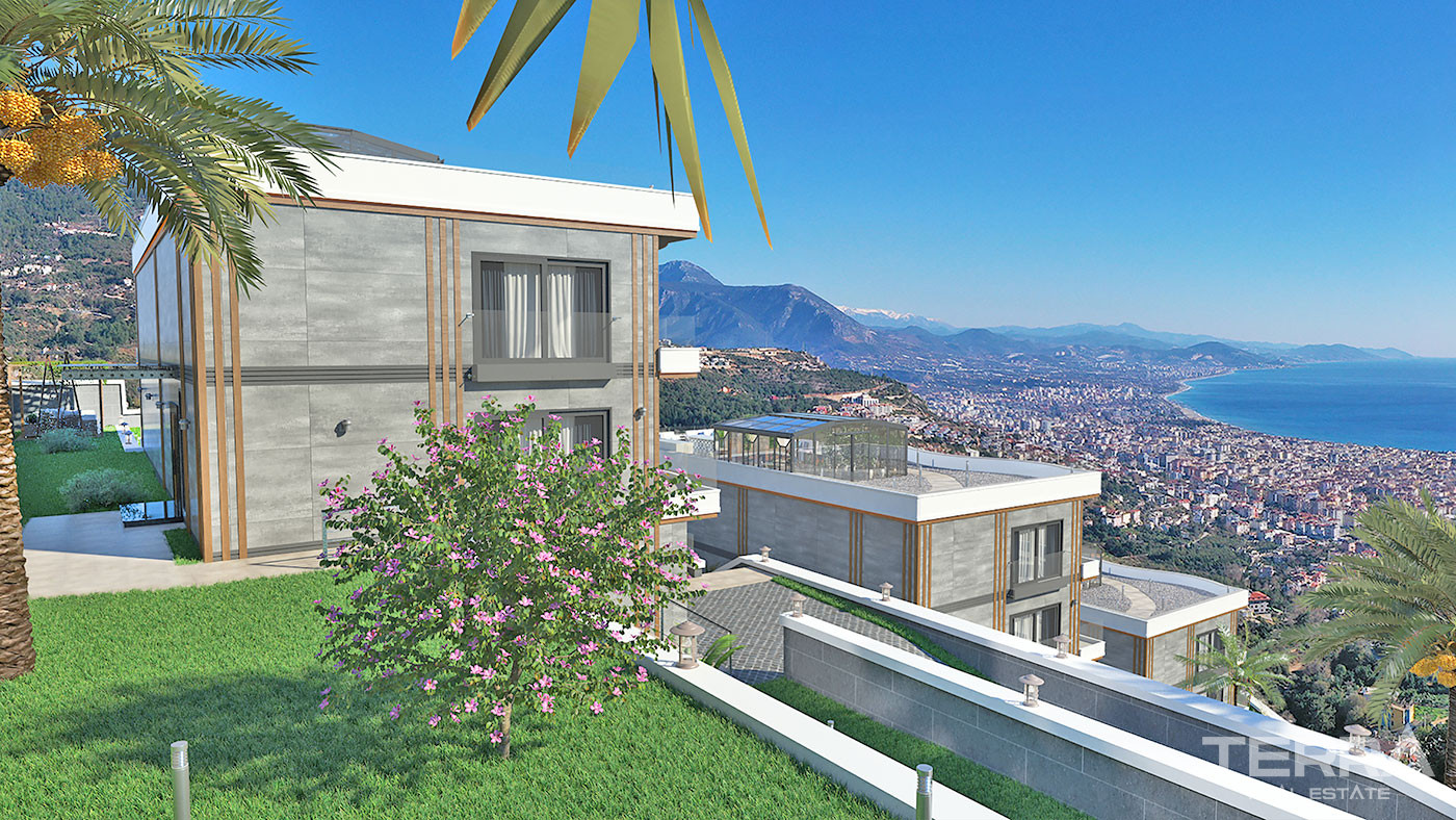 Spacious Sea View Villa with Private Swimming Pool in Alanya Tepe - 69800