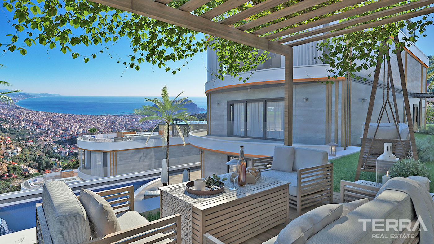 Spacious Sea View Villa with Private Swimming Pool in Alanya Tepe - 69801