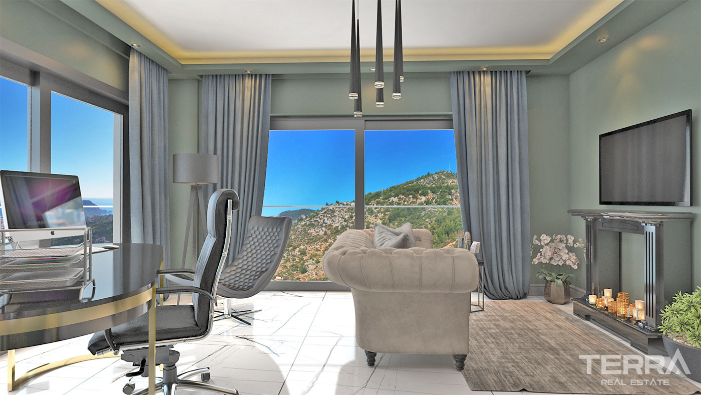 Spacious Sea View Villa with Private Swimming Pool in Alanya Tepe - 69808