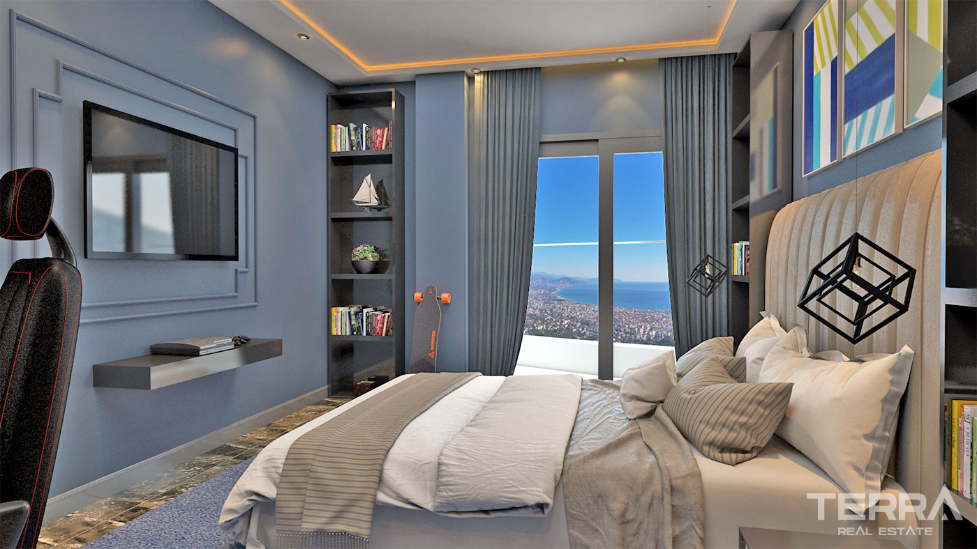 Spacious Sea View Villa with Private Swimming Pool in Alanya Tepe - 69813