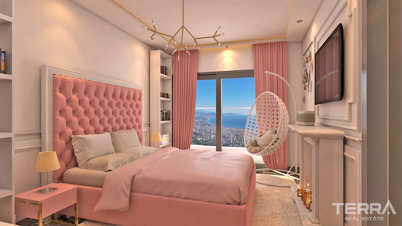 Spacious Sea View Villa with Private Swimming Pool in Alanya Tepe - 69817