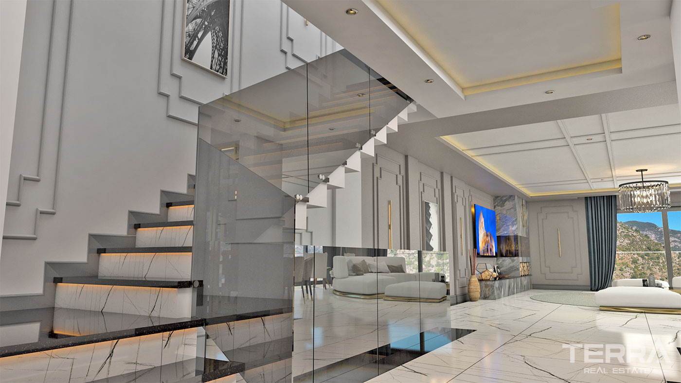 Spacious Sea View Villa with Private Swimming Pool in Alanya Tepe - 69818