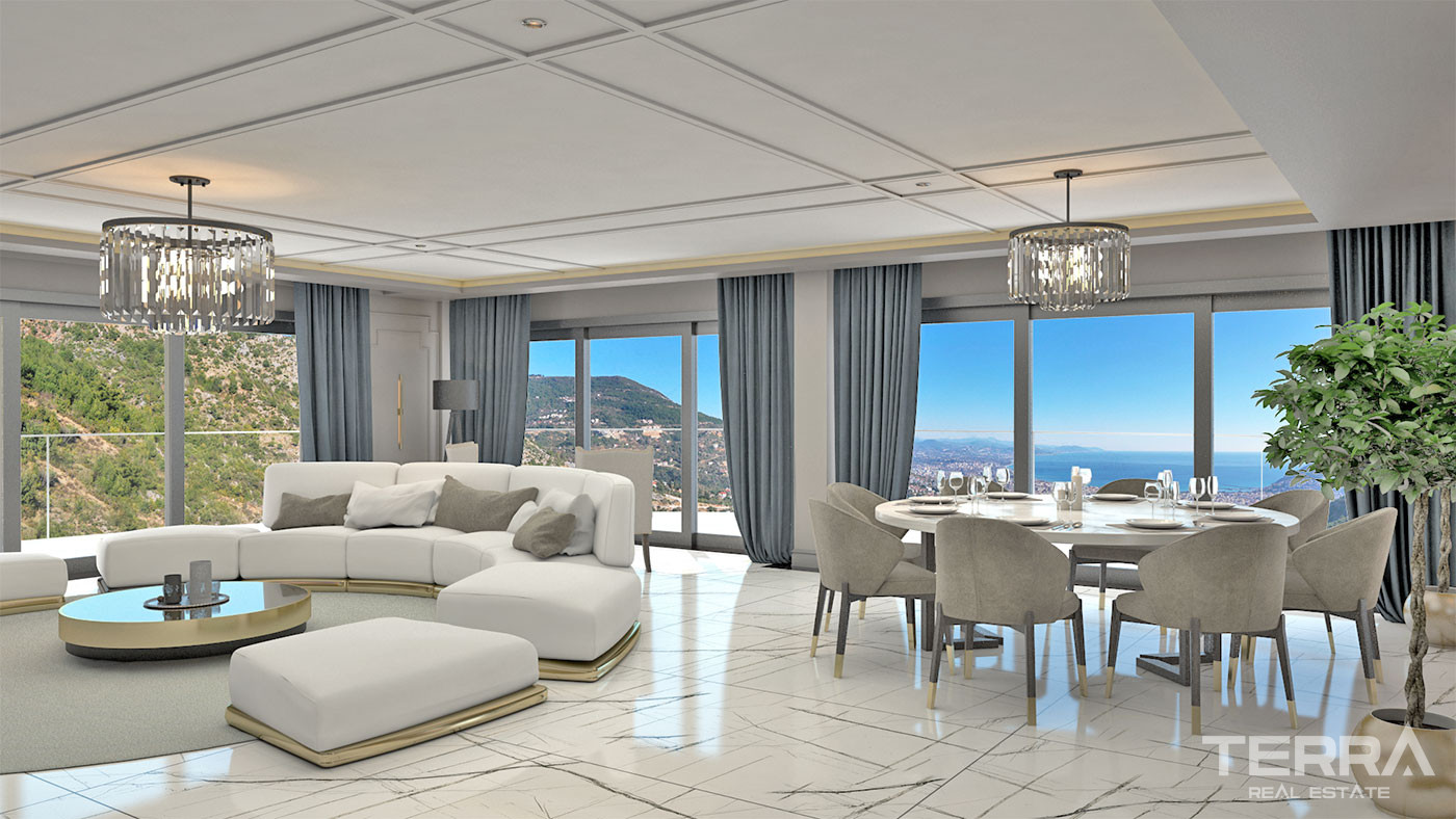 Spacious Sea View Villa with Private Swimming Pool in Alanya Tepe - 69822