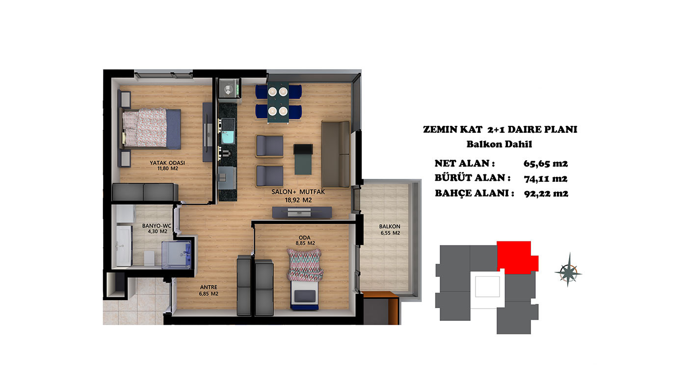 Investment Flats in Antalya Altıntaş with Rich Complex Facilities - 69839