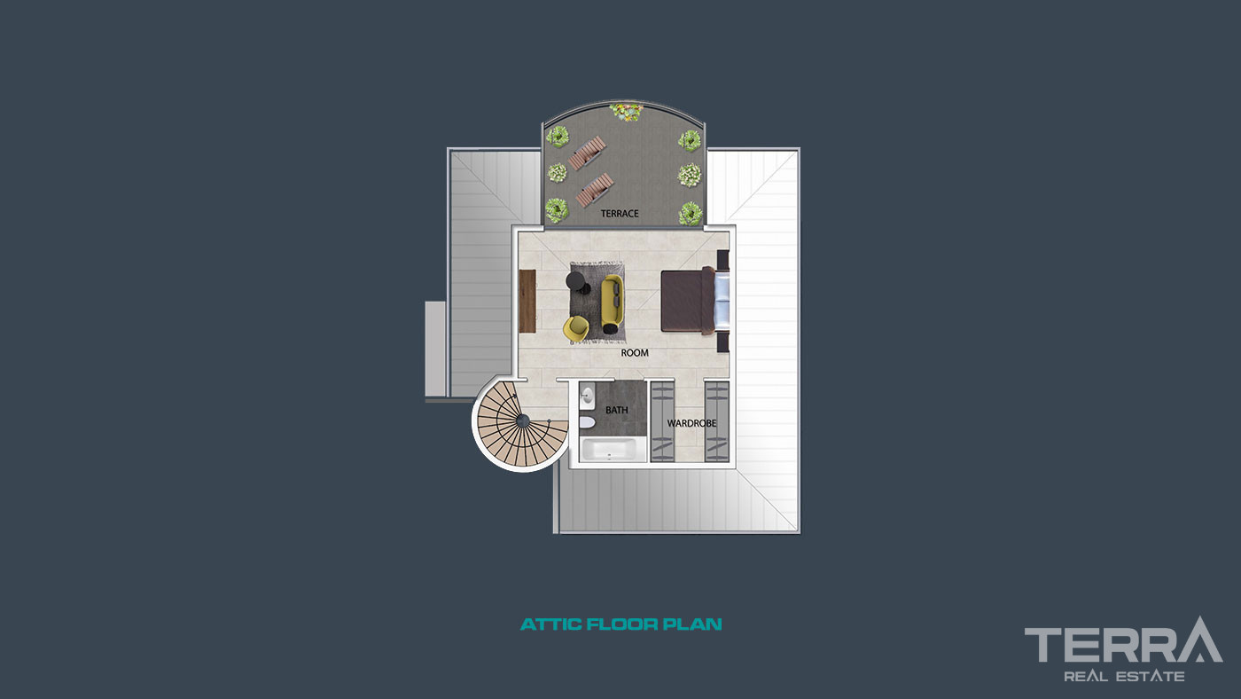 Tranquil and Spacious Alanya Villa Intertwined with Nature in Cikcilli - 70066