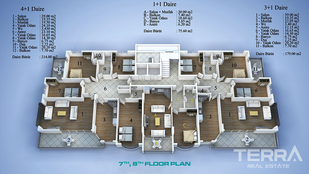 4+1 Resale Flat in Cikcilli, Alanya with Extensive Social Facilities - 70035