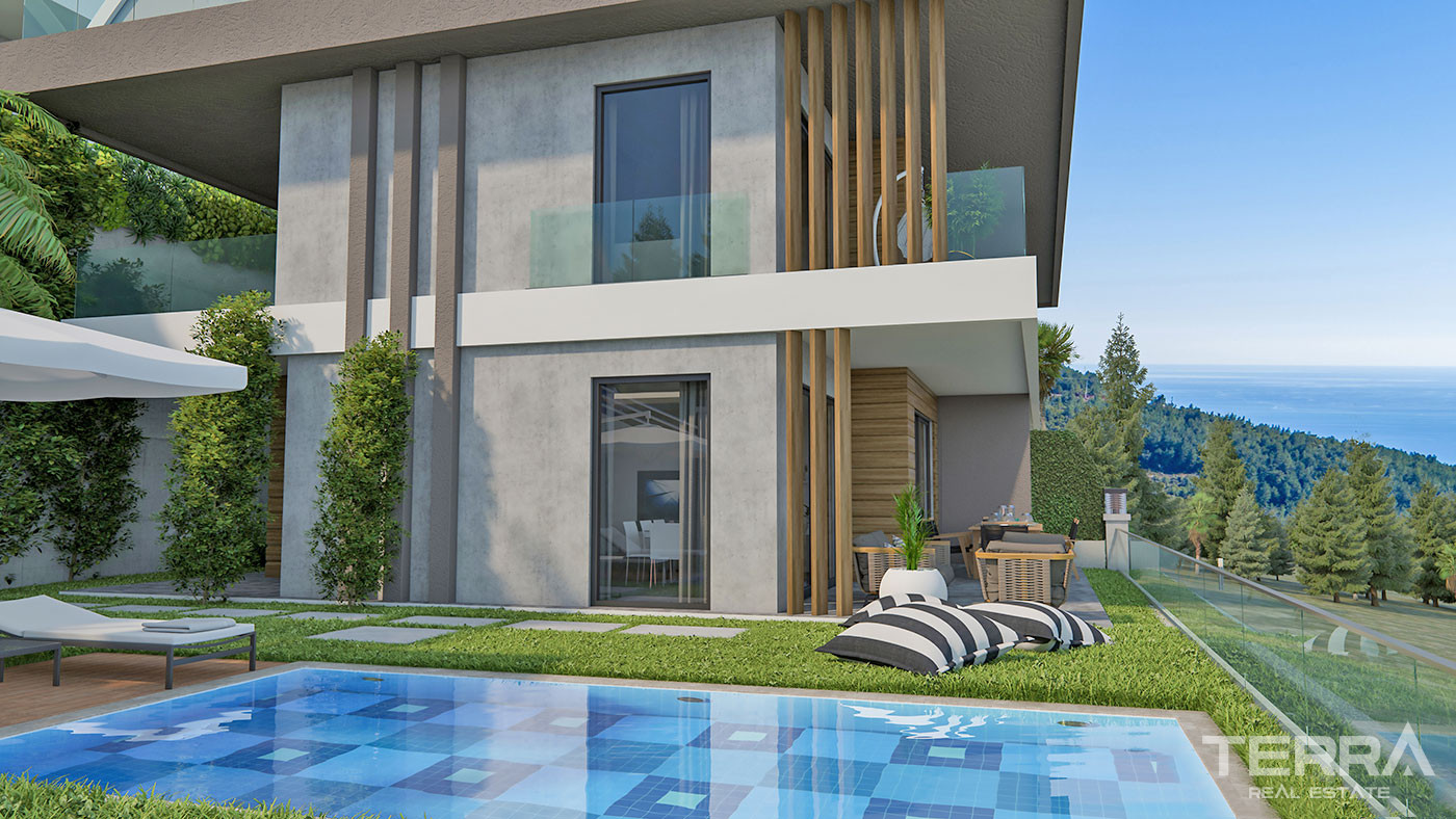 Villen mit Meerblick in Alanya Tepe Entworfen, um Privatsphäre und Komfort zu bieten - 70152