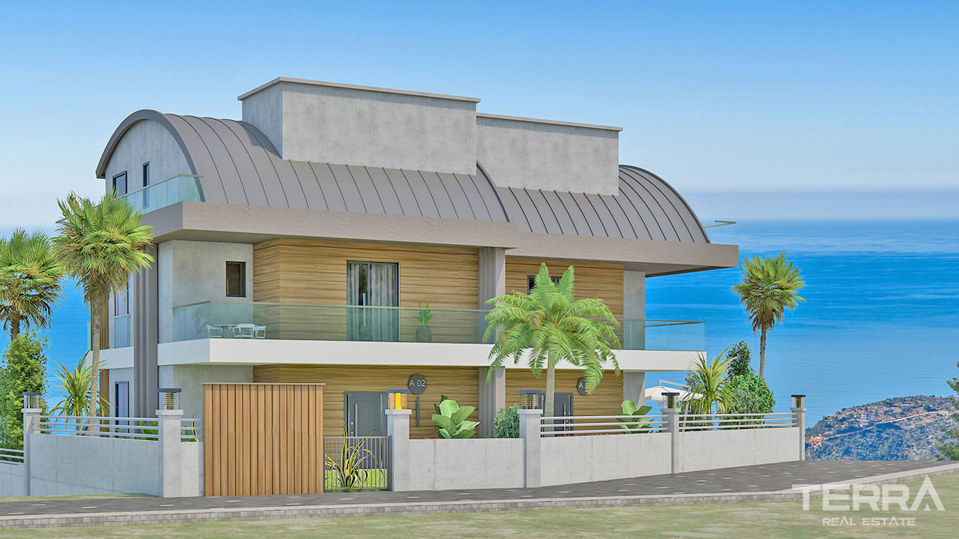 Villen mit Meerblick in Alanya Tepe Entworfen, um Privatsphäre und Komfort zu bieten - 70155